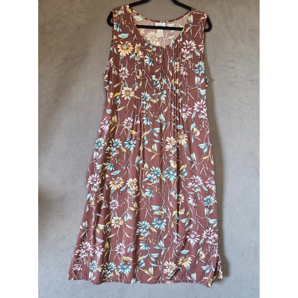 Vermont Country Store Sleeveless Floral Midi Dress Women XL Cottagecore Prairie